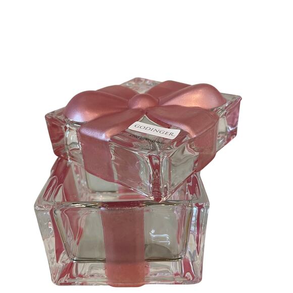 Godinger Crystal Gift Box with Pink Bow Christmas Present Trinket Box - Picture 4 of 16